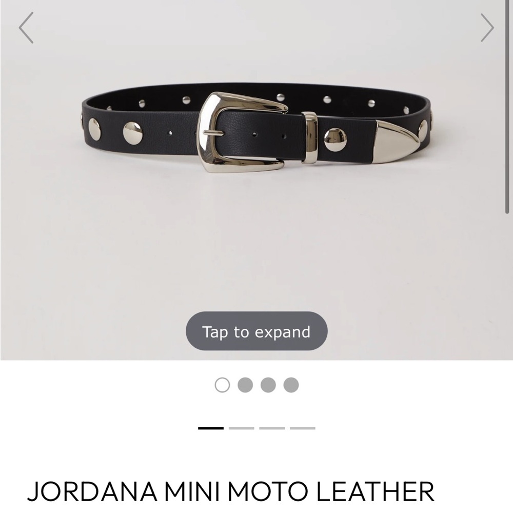 JORDANA MINI MOTO LEATHER BELT Black Belt with Silver Accents B-Low The Belt